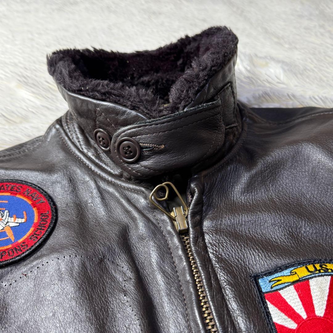 70s 米軍実物 G-1 USN BRILL BROS 黒タグ TOP GUN