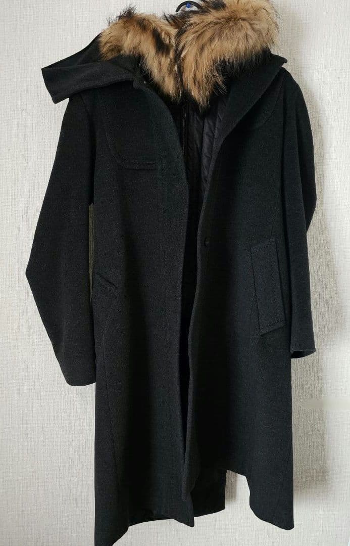 MaxMara【マックスマーラ】ロングコート3way チャコールグレー