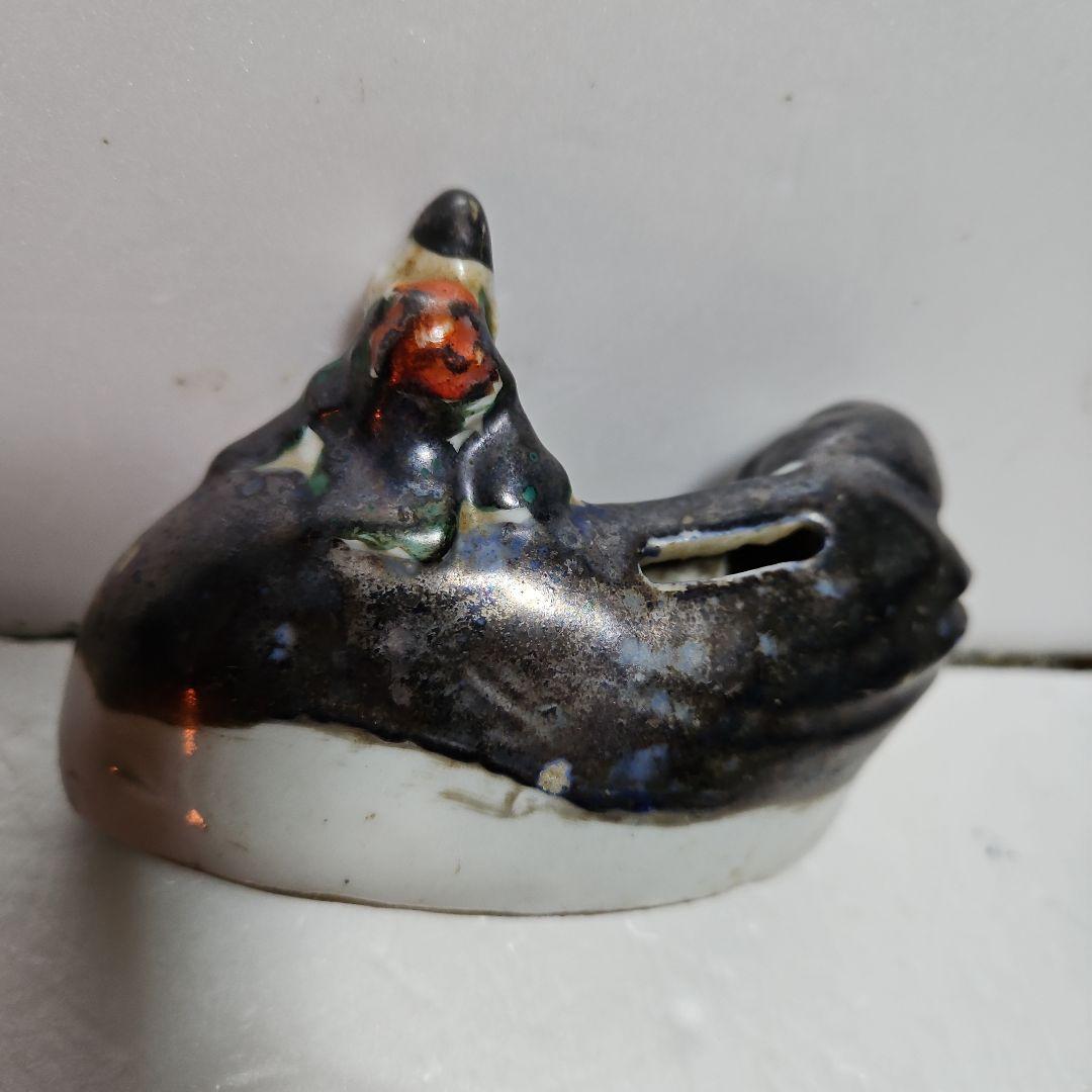 珍品　レトロ水滴、貯金箱　2点 花器大黒様、木製御雛様セット