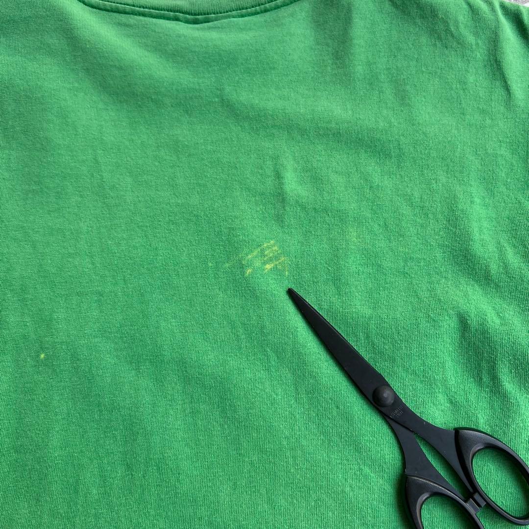 【90年代アメリカ製、ペイントデザイン】stussyストリートTシャツ古着緑M