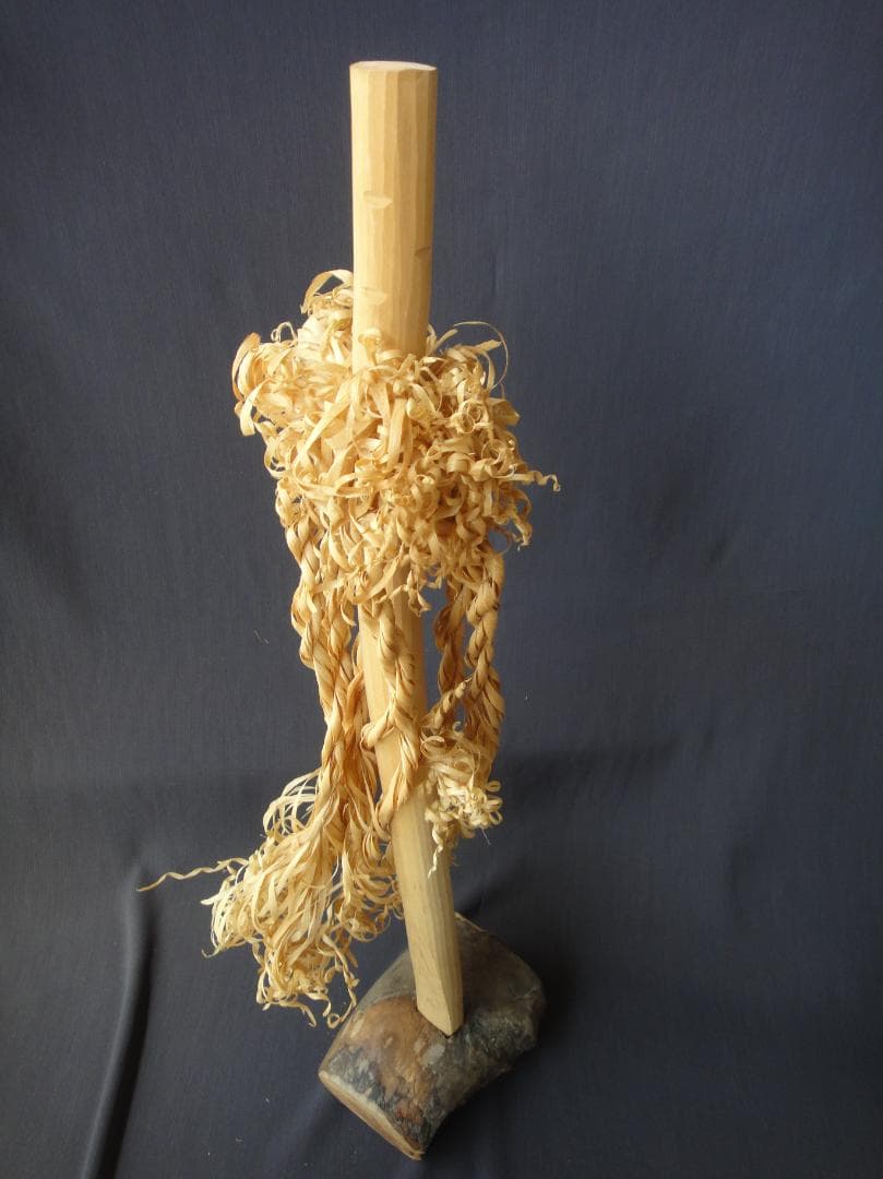 安*ム様 希少 アイヌ イナウ　60cm　台座付き アイヌ儀式