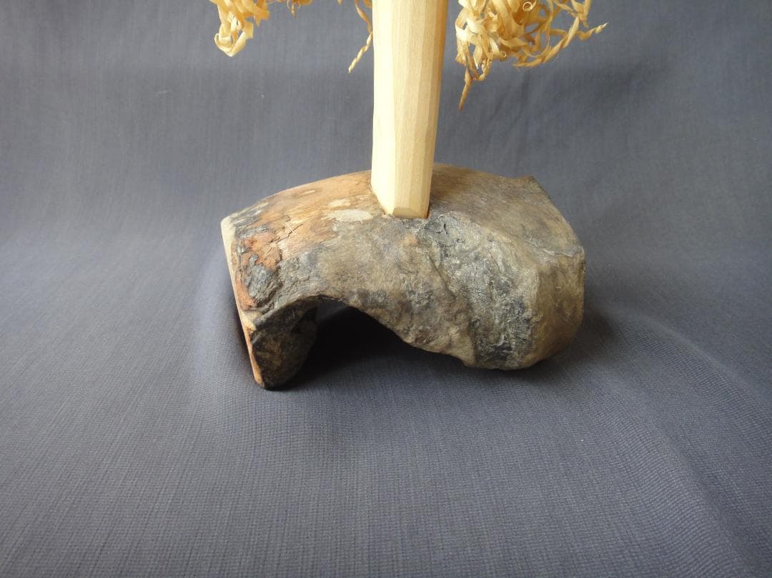 安*ム様 希少 アイヌ イナウ　60cm　台座付き アイヌ儀式