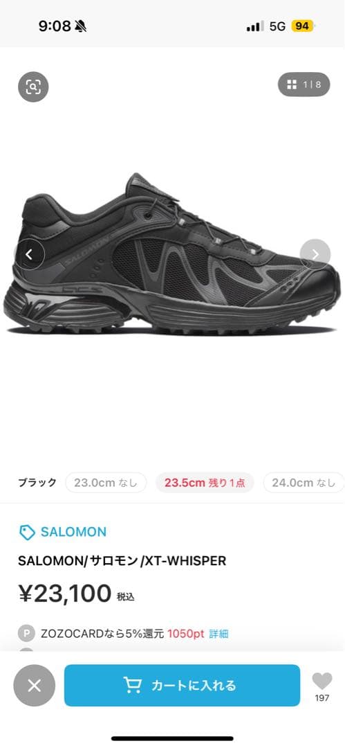 靴 salomon xt-whisper