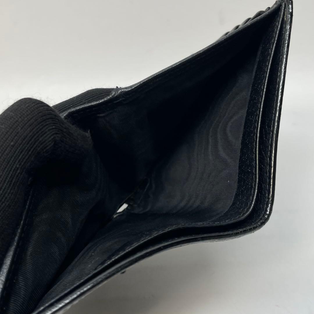 3010 GUCCI グッチ 二つ折り財布 ブラック アニマリエ ビー レザー