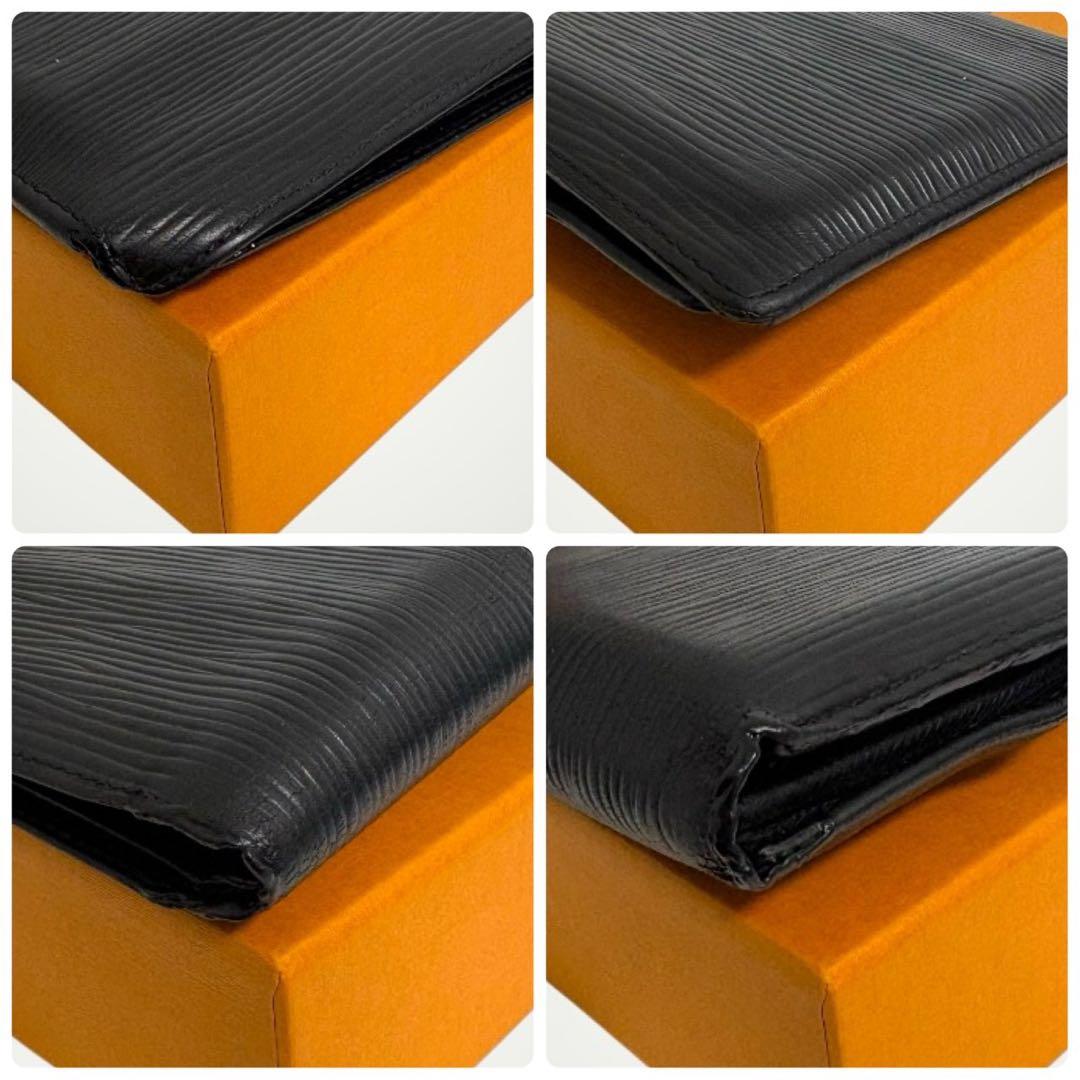 ルイヴィトン ポルトフォイユマルコ　エピ　黒　二つ折り財布