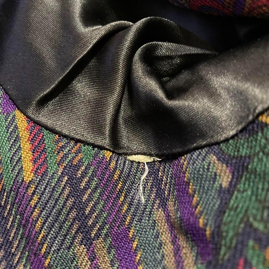 ヘルノ　ステンカラーコート　ペイズリー柄　デカロゴ　2way　ライナー　黒　XL