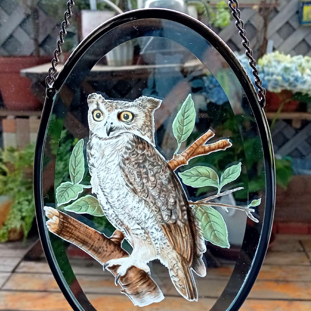 ライフォード社ステンドグラス ふくろうC梟フクロウ /グラスマスターズ トロント