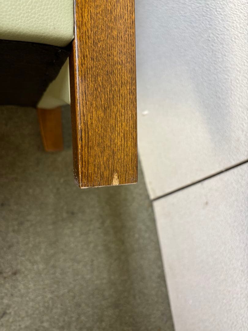 【リペア済み】　レザー　2Pソファ　グリーン色