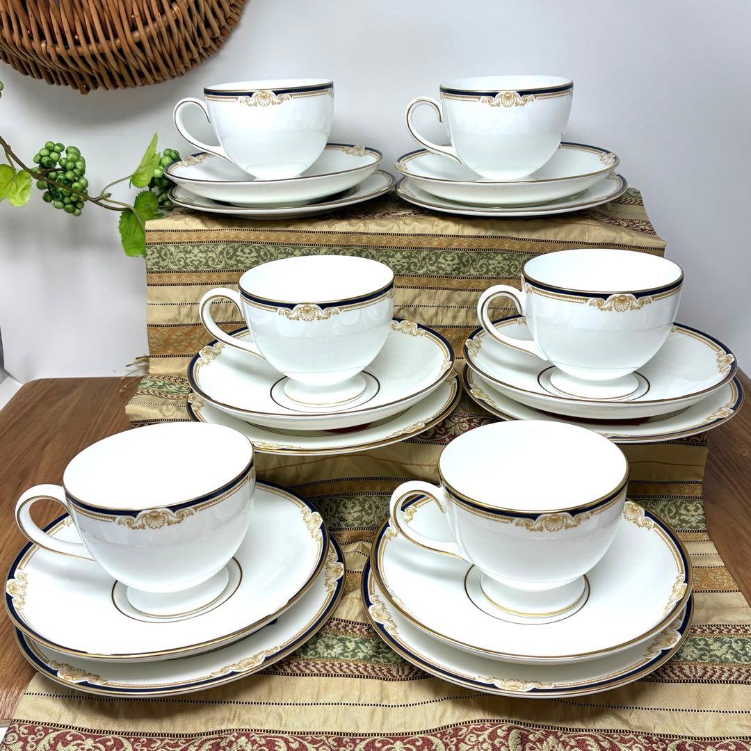 新品未使用　ウェッジウッド　キャベンデッシュ　カップ&ソーサー　ケーキ皿　6客組