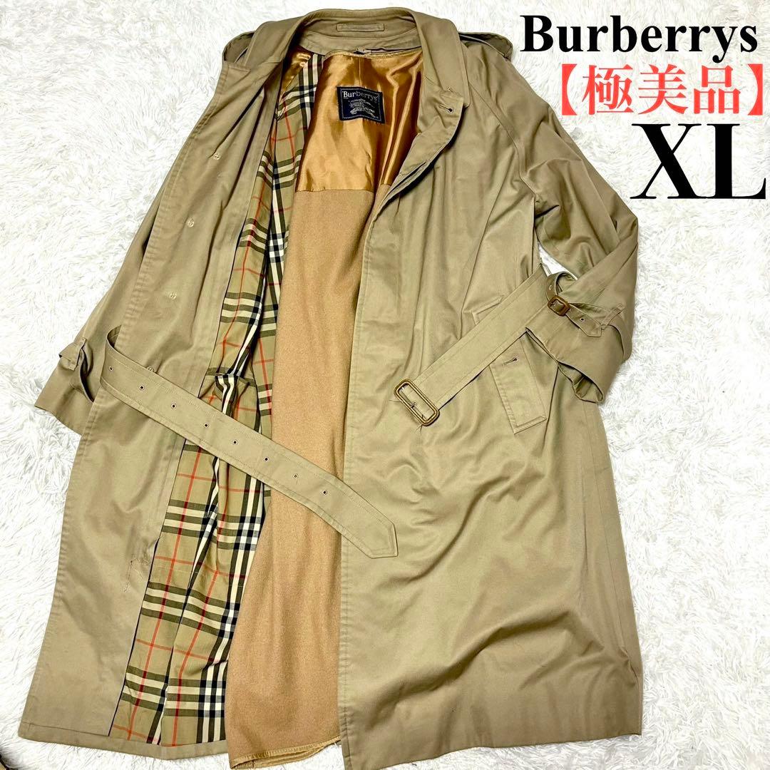 【極美品】バーバリー　トレンチコート 茶　チェック　ベルト　ライナー付き　XL