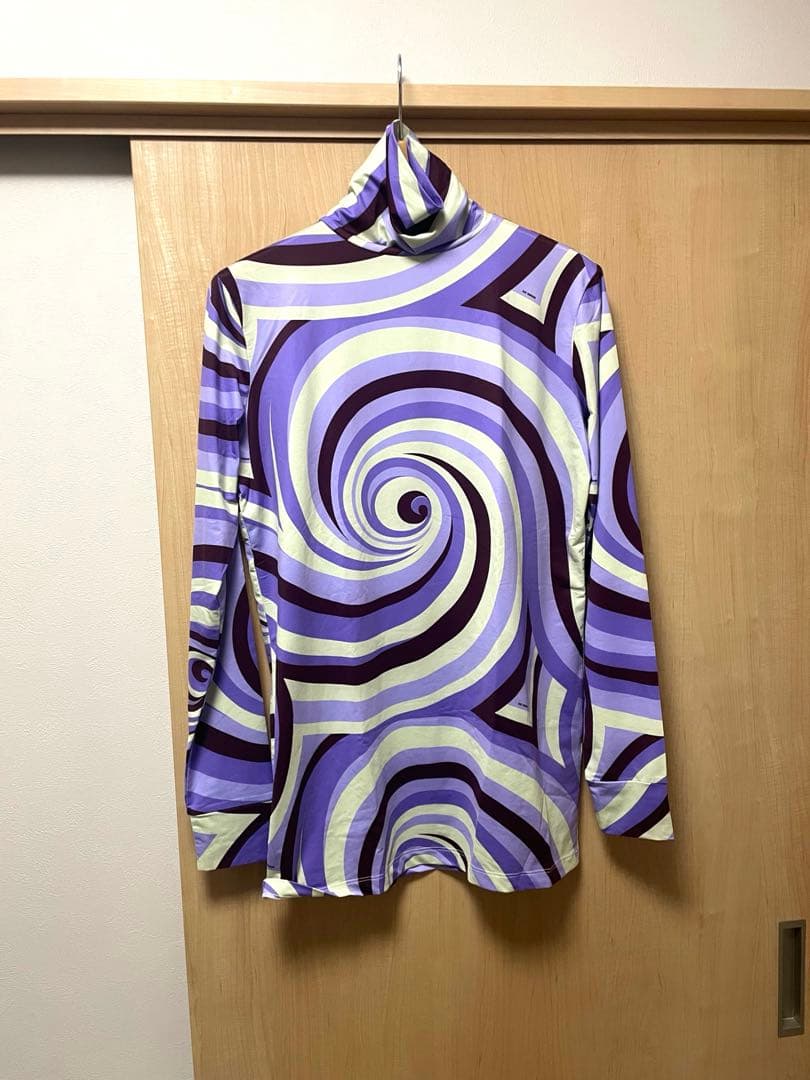 RAF SIMONS 21SS マーブル柄 タートルネック セカンドスキン