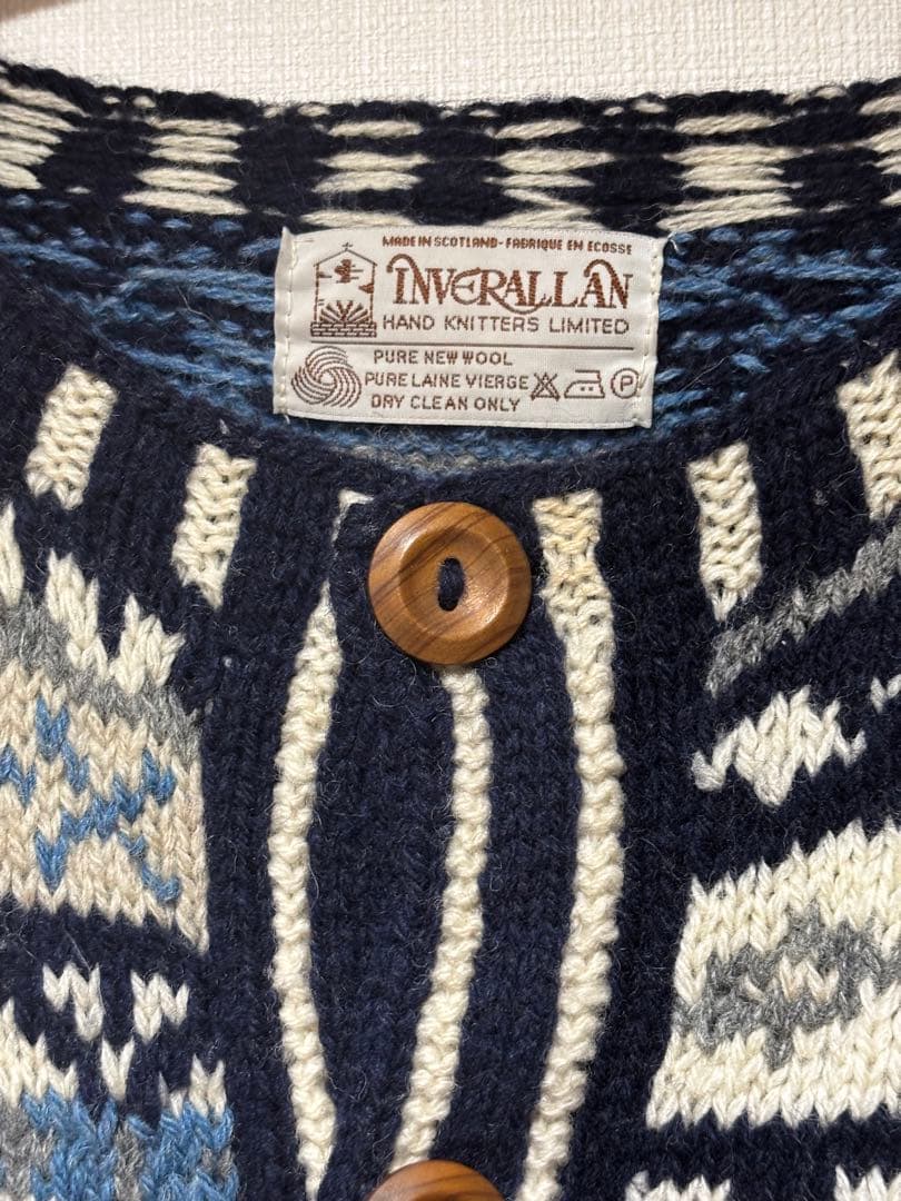インバーアラン4Aフェアアイル柄カーディガン