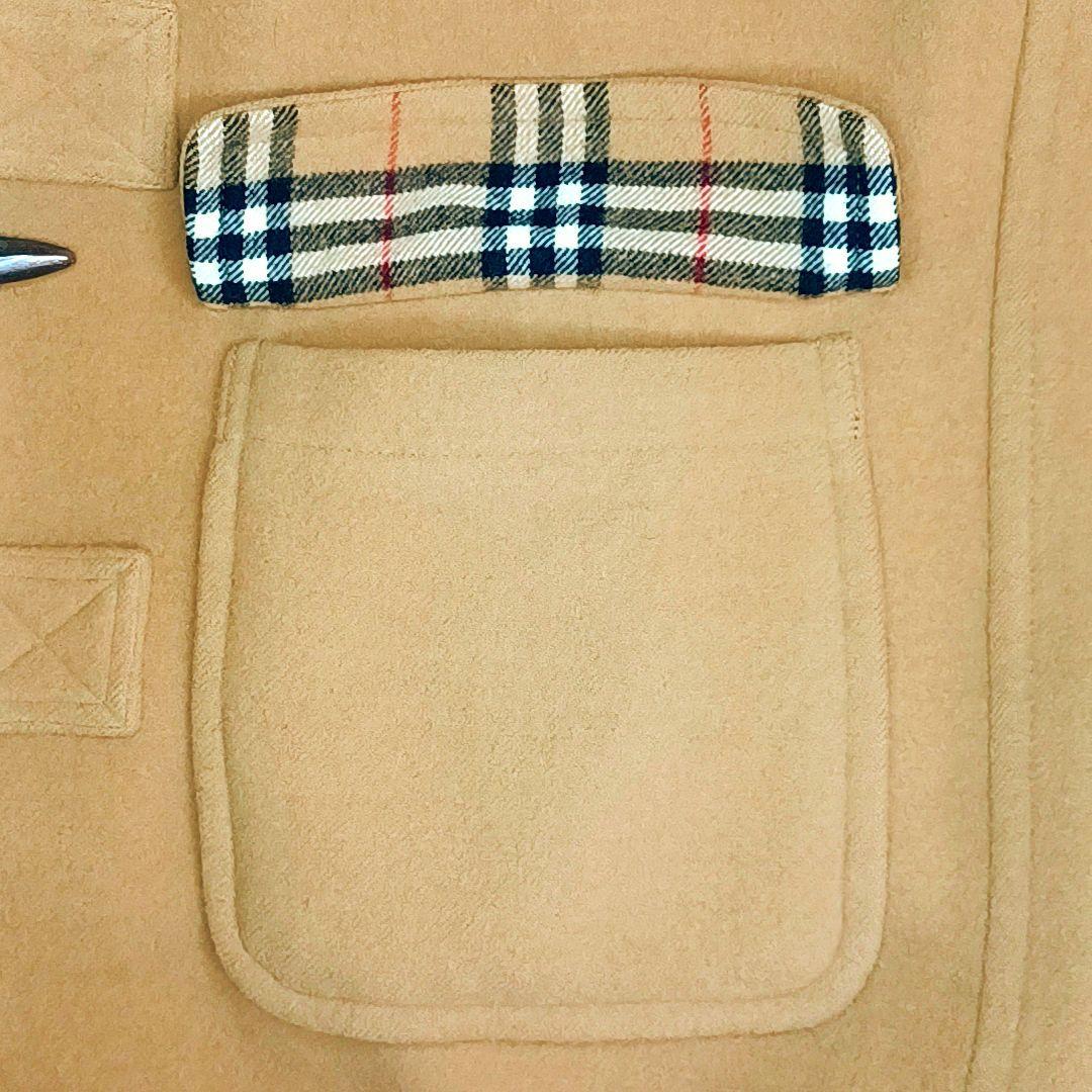 【美品★38】バーバリー ブルーレーベル　ノバチェック　ダッフルコート　キャメル