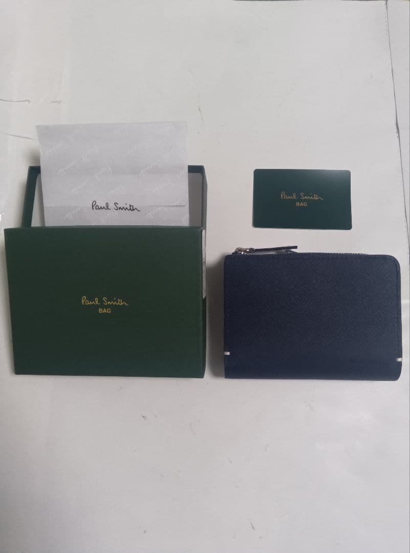 ポール・スミス 二つ折り財布 ネイビー 新品未使用品 箱付き