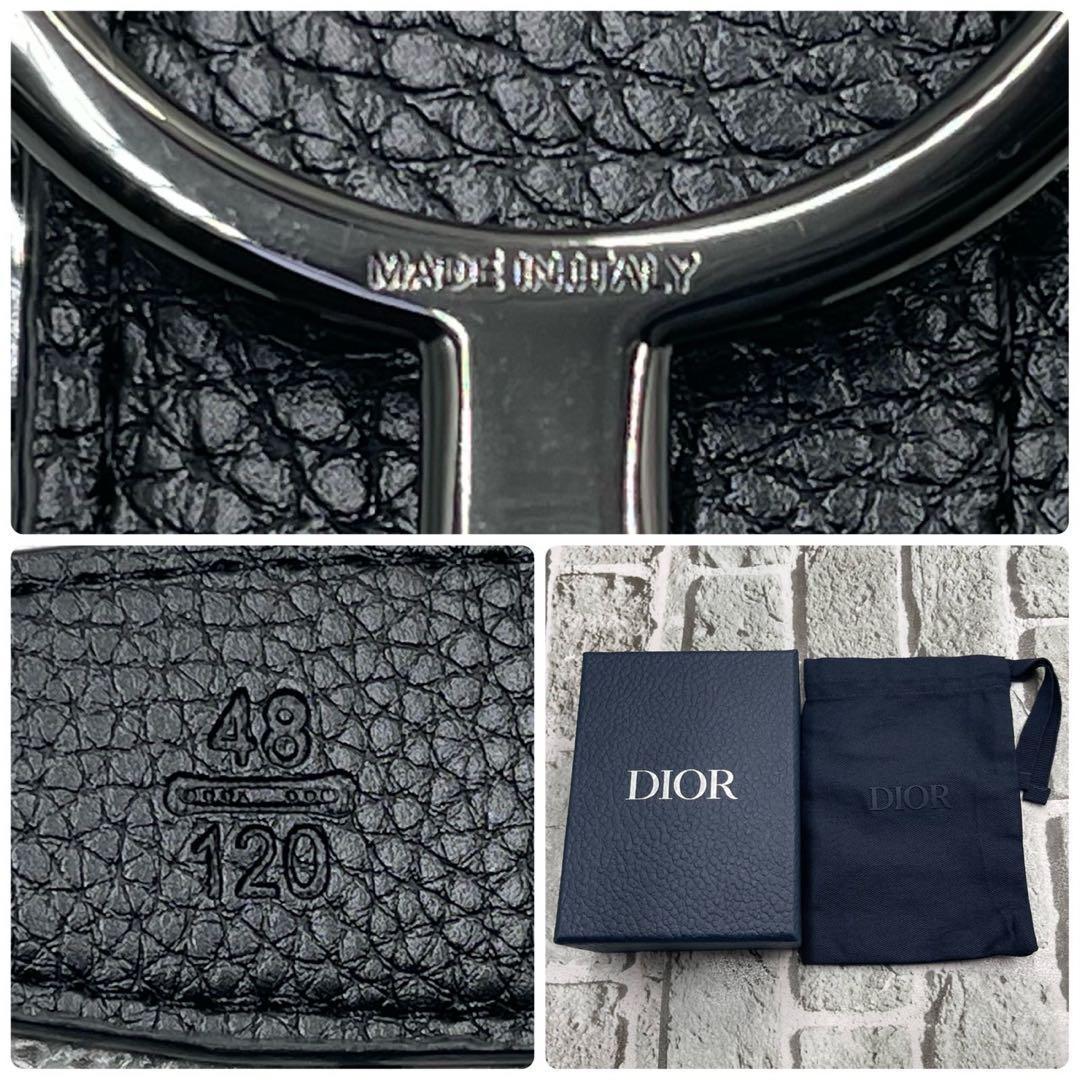 美品✨ディオール ベルト CDロゴ オブリーク レザー 本革 ブラック メンズ