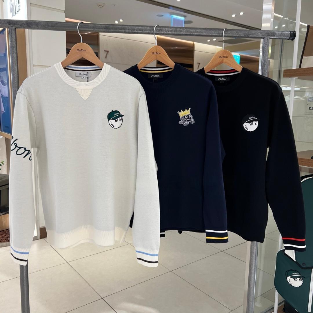 マルボン メンズ ゴルフ長袖ニット 2025秋冬セーター 快適ラウンド