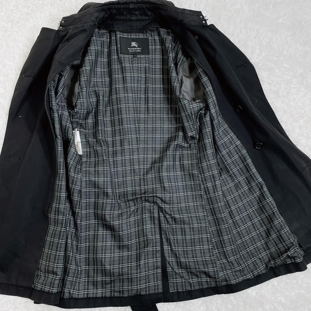 バーバリーブラックレーベル トレンチコート 黒 ハーフ丈 普段使い ビジネス