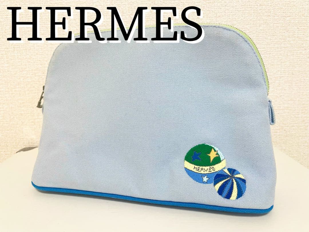 【早い者勝ち！】HERMES ボリードポーチ MM 25 サーカス ブルー