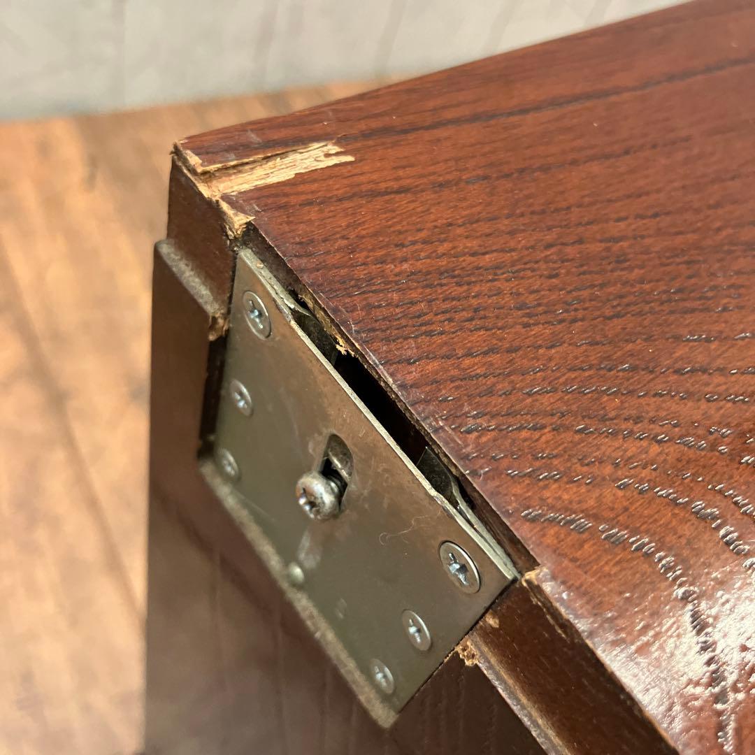 昭和レトロ 木製 葡萄柄 折りたたみ文机 テーブル 箪笥 小箪笥 3段 小物入れ