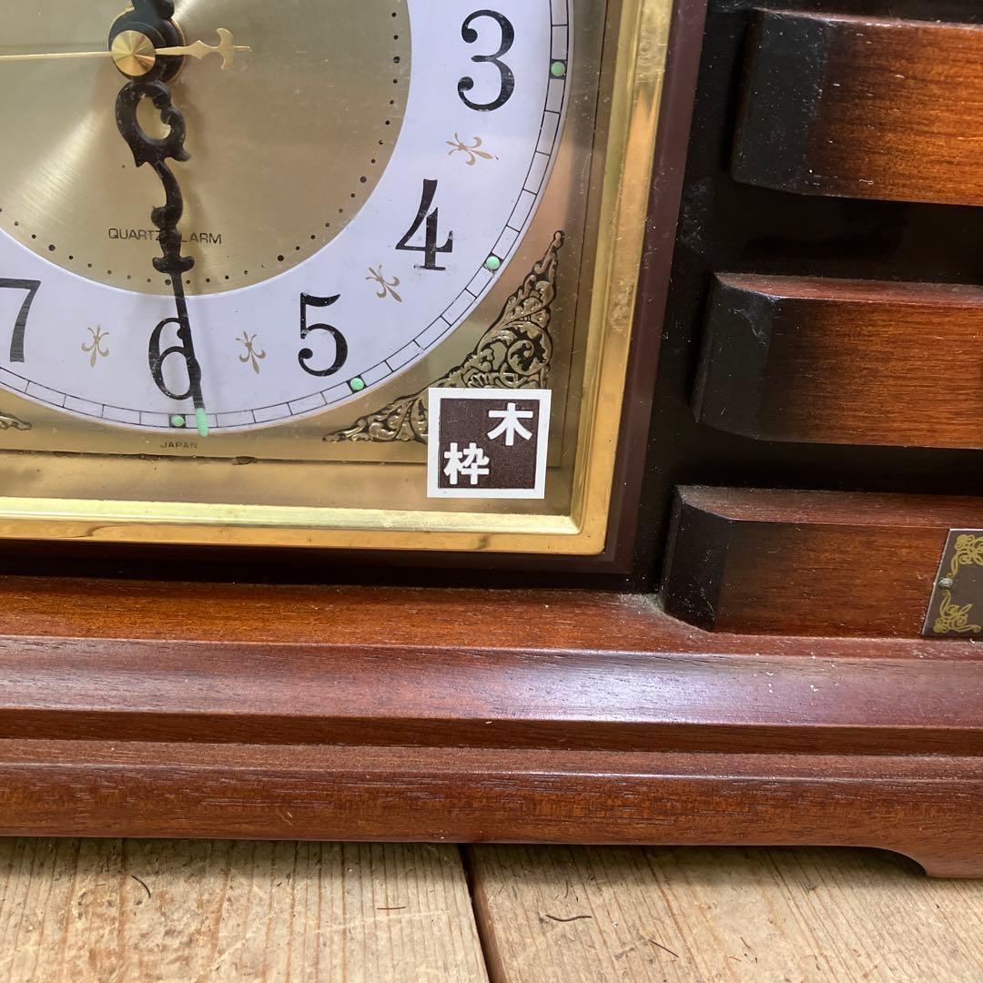E-3 昭和レトロ シチズン 木枠 木製 置時計 目覚まし時計 置型 時計