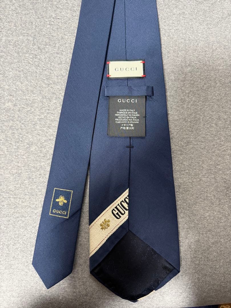 GUCCI シルク ネイビータイ
