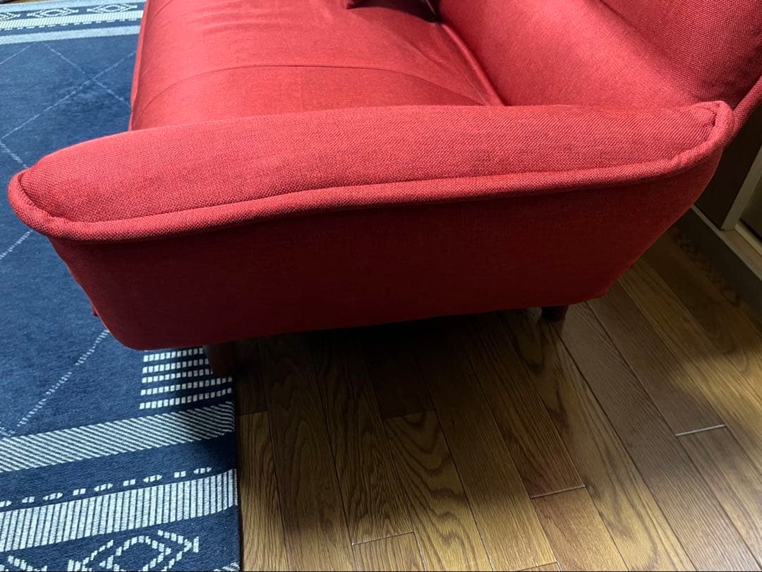 【最終値下げ】 ニトリ　2人掛けコンパクトカウチソファ　クッション付き　ローズ