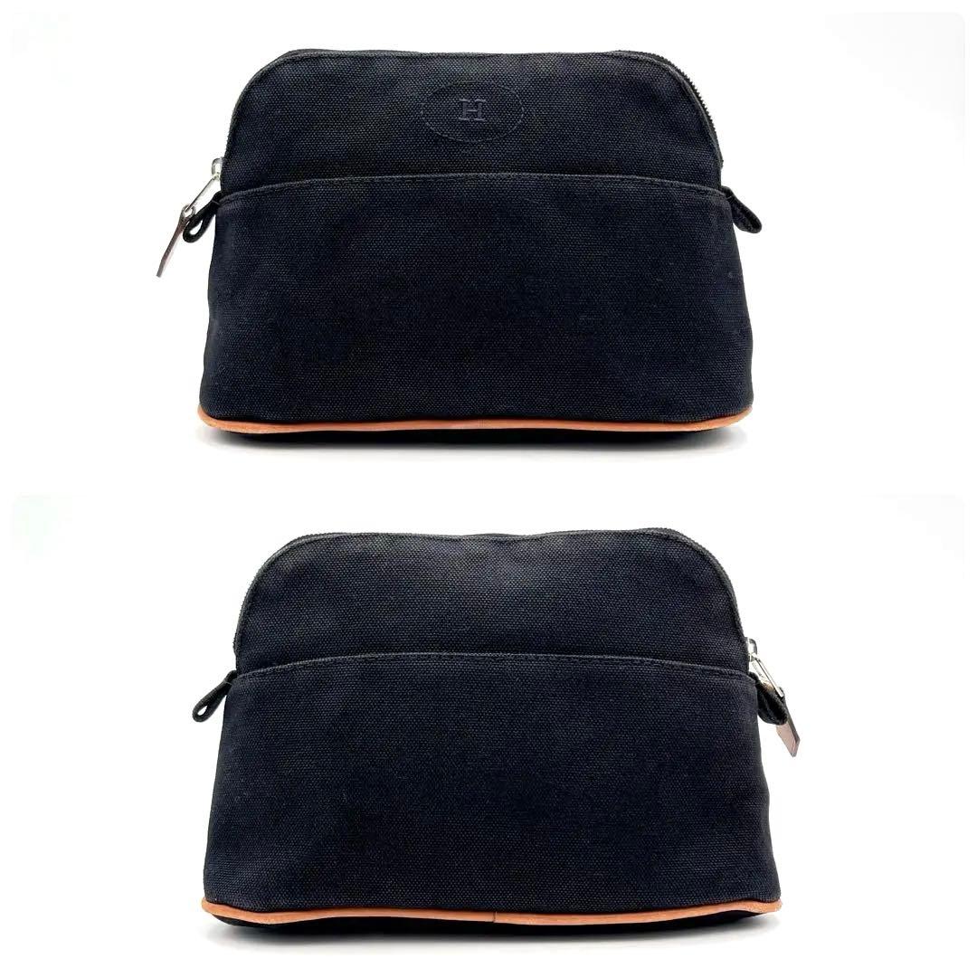 HERMES エルメス ボリード ポーチ ミニ ブラック キャンバス 黒