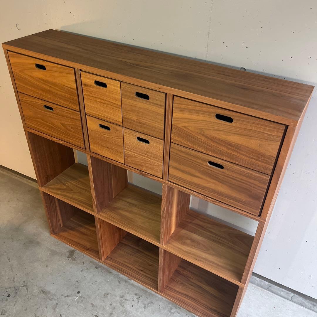 ぶるやまぶるみ★無印スタッキングシェルフセット・３段×３列・ウォールナット