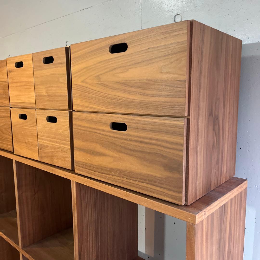 ぶるやまぶるみ★無印スタッキングシェルフセット・３段×３列・ウォールナット