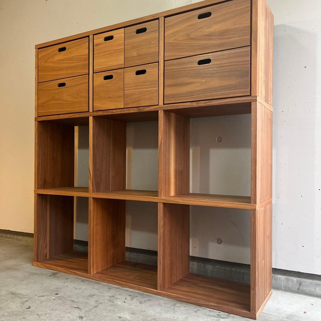 ぶるやまぶるみ★無印スタッキングシェルフセット・３段×３列・ウォールナット