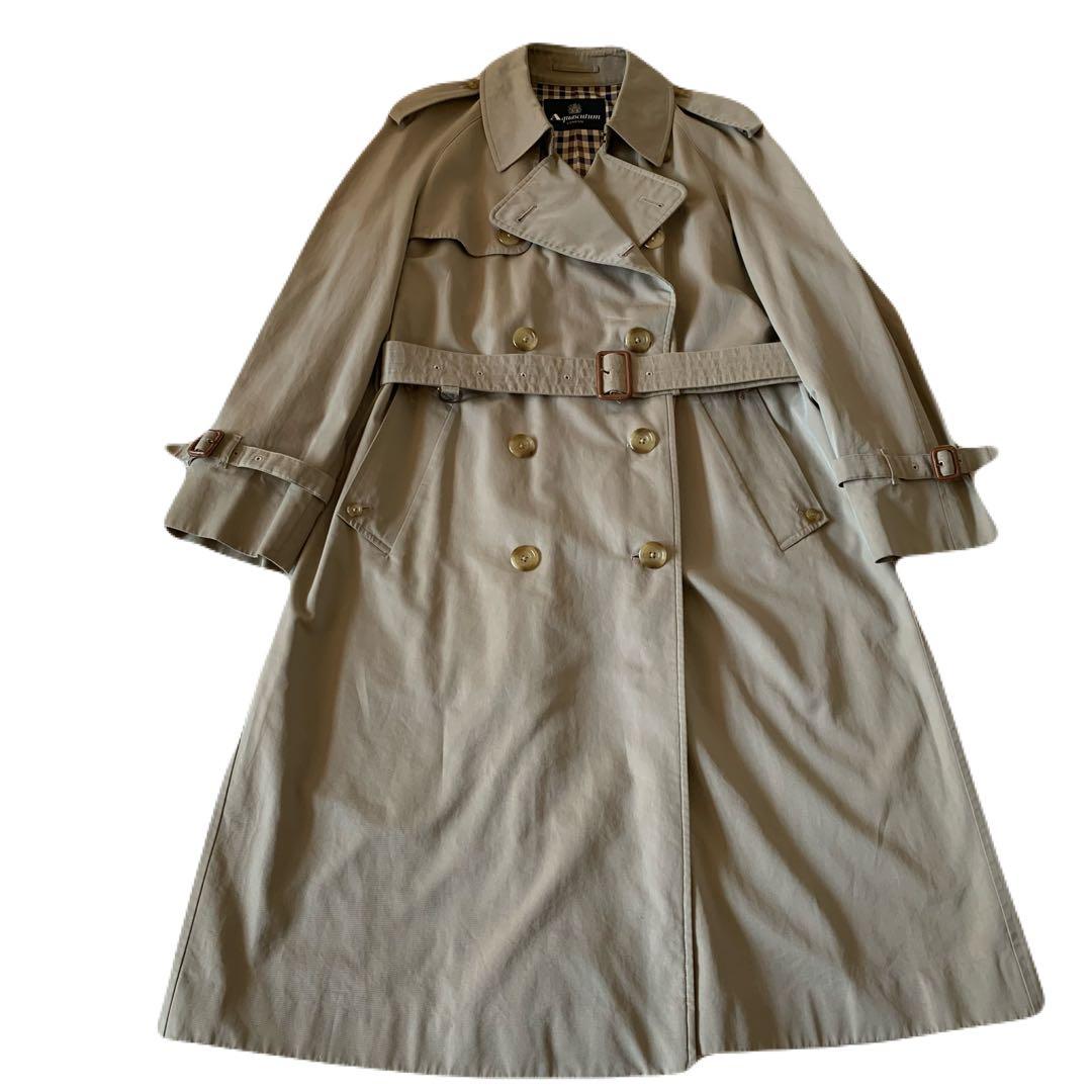 【希少　現行タグ　XL】アクアスキュータム　トレンチコート　メンズ　ロング