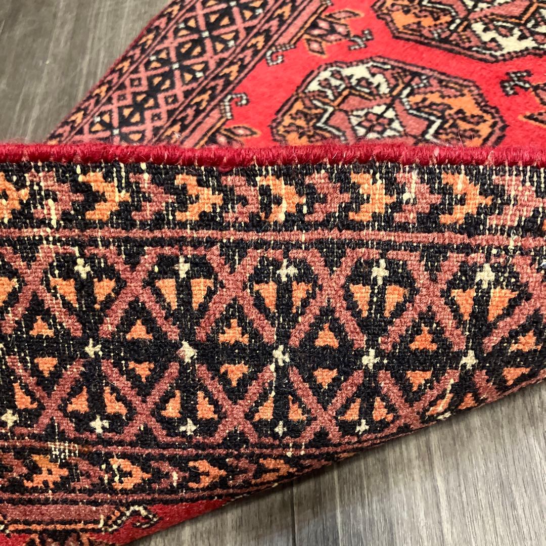ヴィンテージ トライバルラグラグパキスタン手織り絨毯　アンテイーク絨毯ボハラ