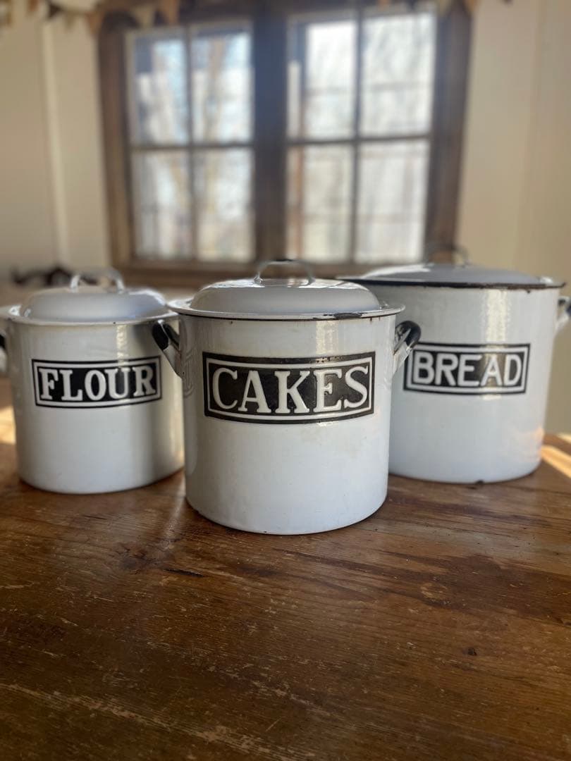 激レア　アンティークホーロー　3個セット