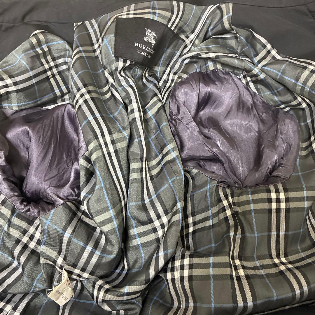 黒 ステンカラーコート ノバチェック