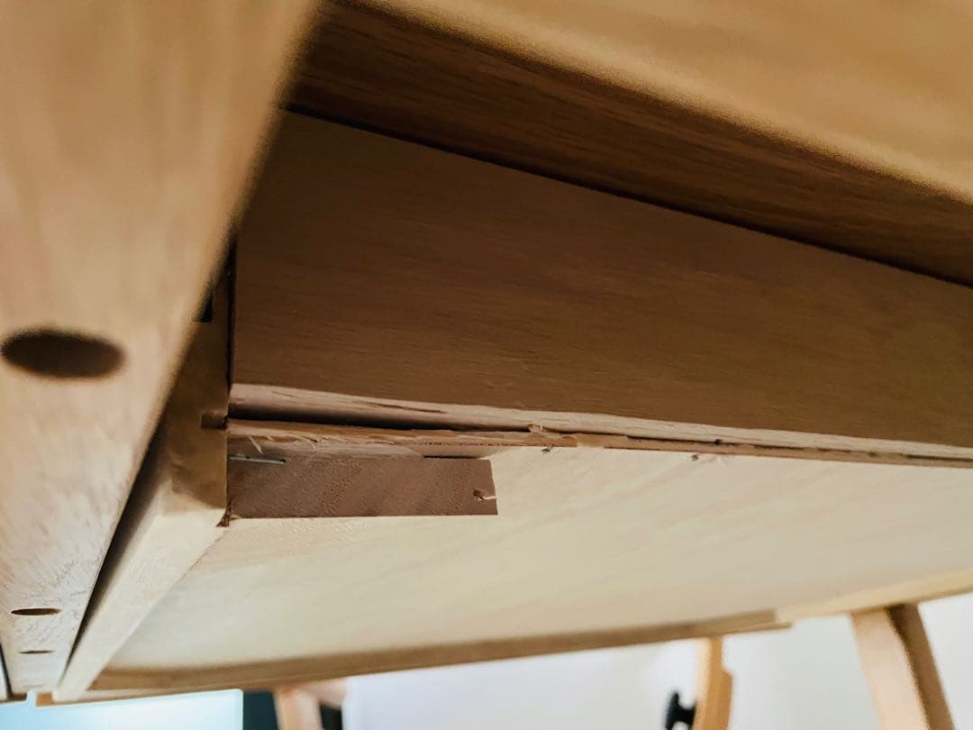 送料込み⭐︎らくらくメルカリ便⭐︎無印良品 無垢材デスク（引出付）オーク材