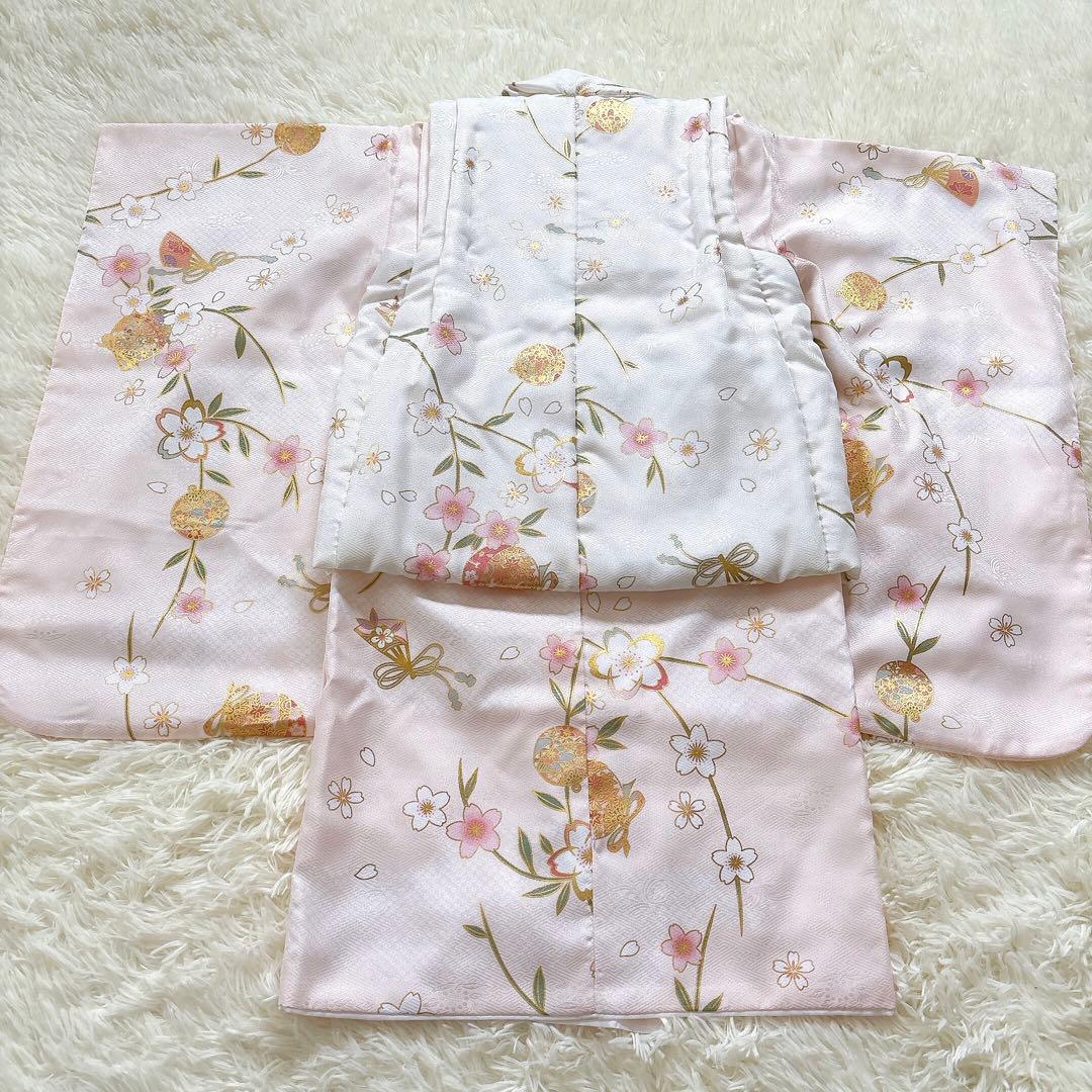 キョウエツ 七五三 3歳 女の子 着物 被布 小物 フルセット 薄ピンク
