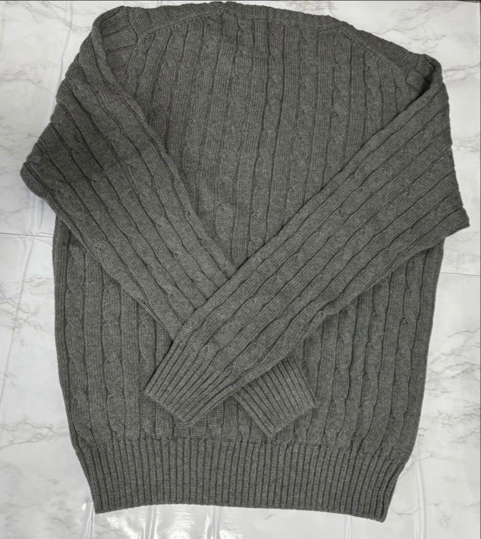 【新品タグ付】POLO RALPH LAUREN ケーブルニット グレー M