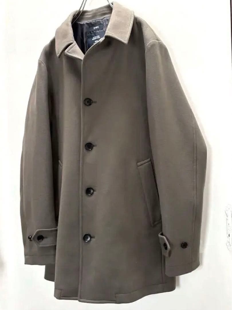 SHIPS XL メルトン　スーパー160‘ｓ　メリノウール　シングルコート