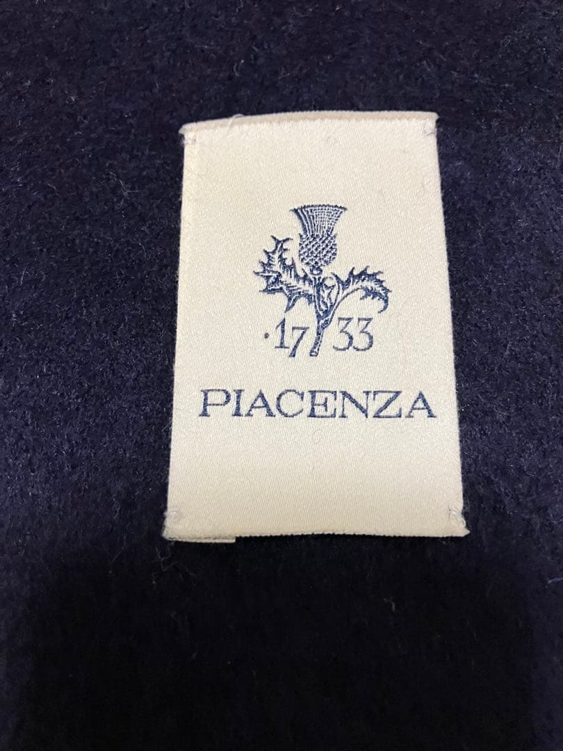【新品】PIACENZA ピアチェンツァ カシミヤ マフラー濃紺/ダークグレー