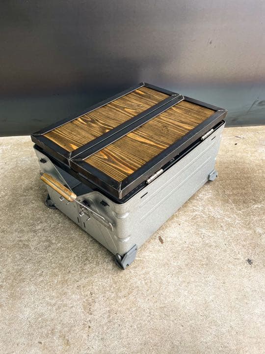 アイアンシェルフコンテナ25 天板［木板］　シェルコン　ウイングトップ　観音開き