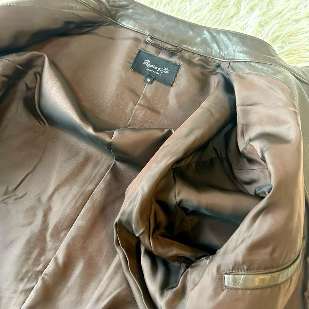 美品　ユナイテッドアローズ ラムレザー羊革　シングルライダースジャケット　M