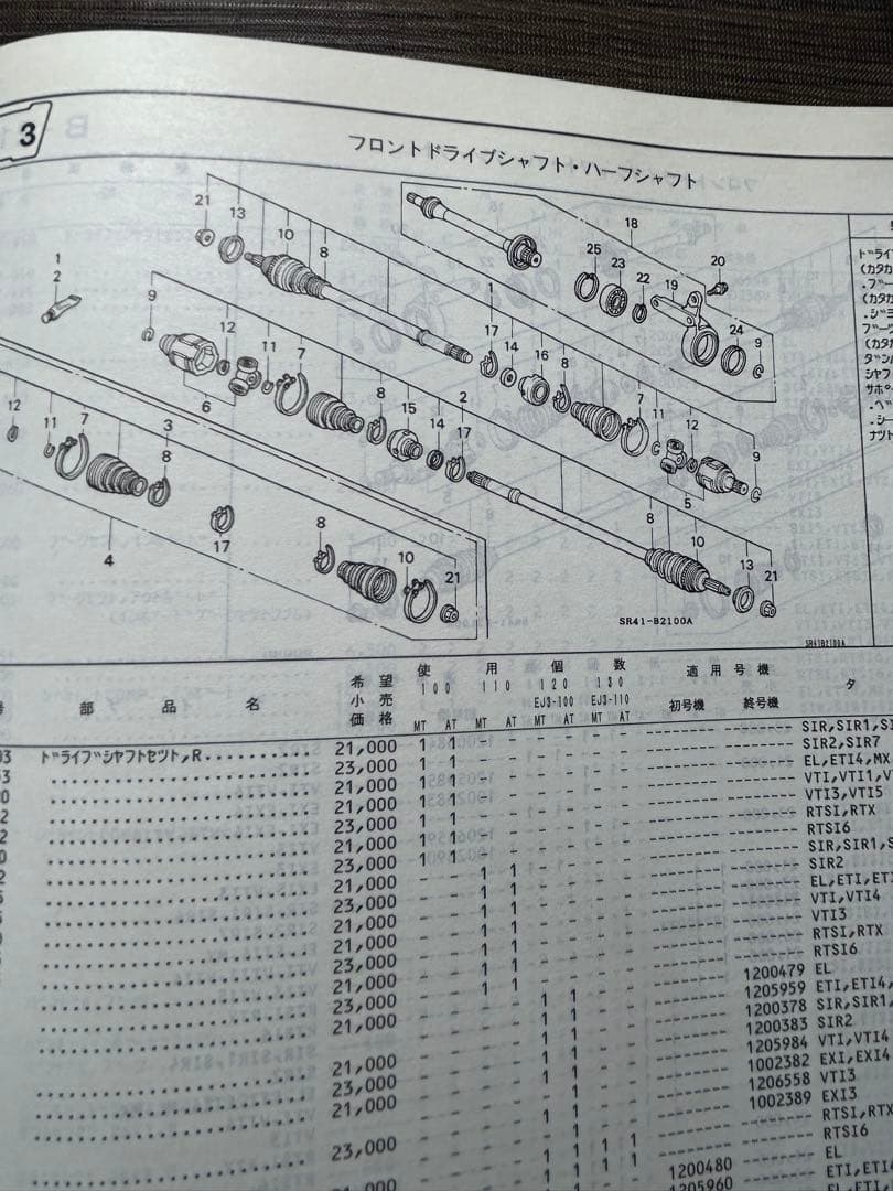 EG系シビックセダンパーツリスト！10版！