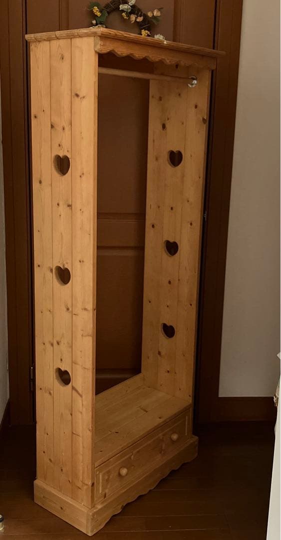 カントリー家具☆ハンガーラック＋引き出し付き