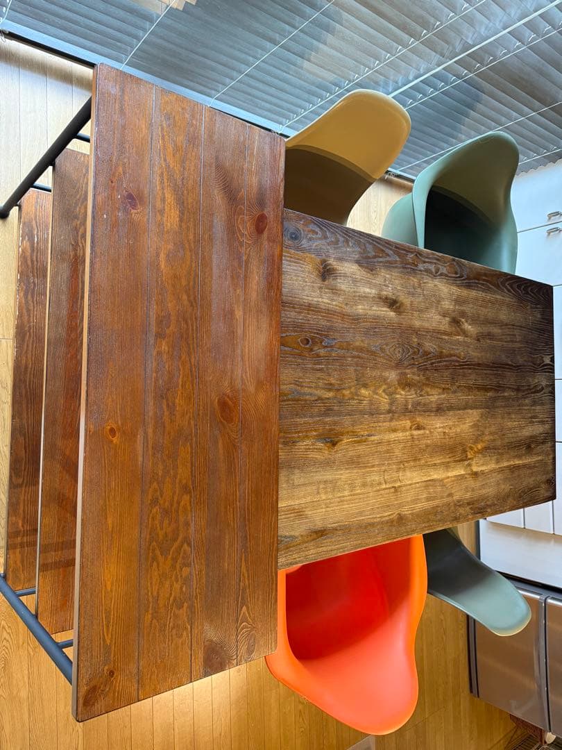 【引取り優先】木製ダイニングテーブル 椅子 シェルフセット売り