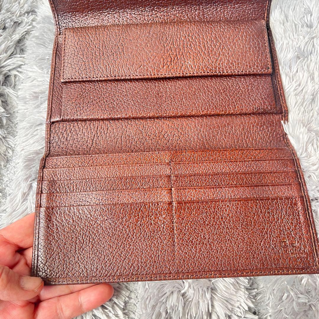 極美品✨GUCCI GGナイロン 三つ折り財布　ブラウン　メンズ　レディース