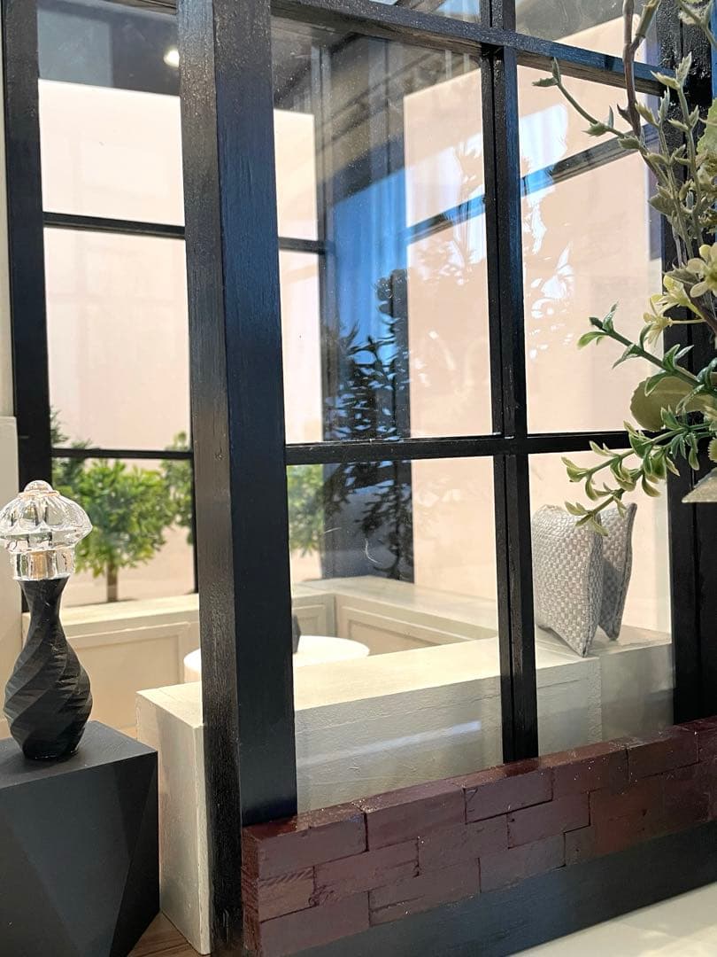 ドールハウス　撮影背景ボード　ハンドメイド☆コーナールーム＆チェア＆シェルフ家具