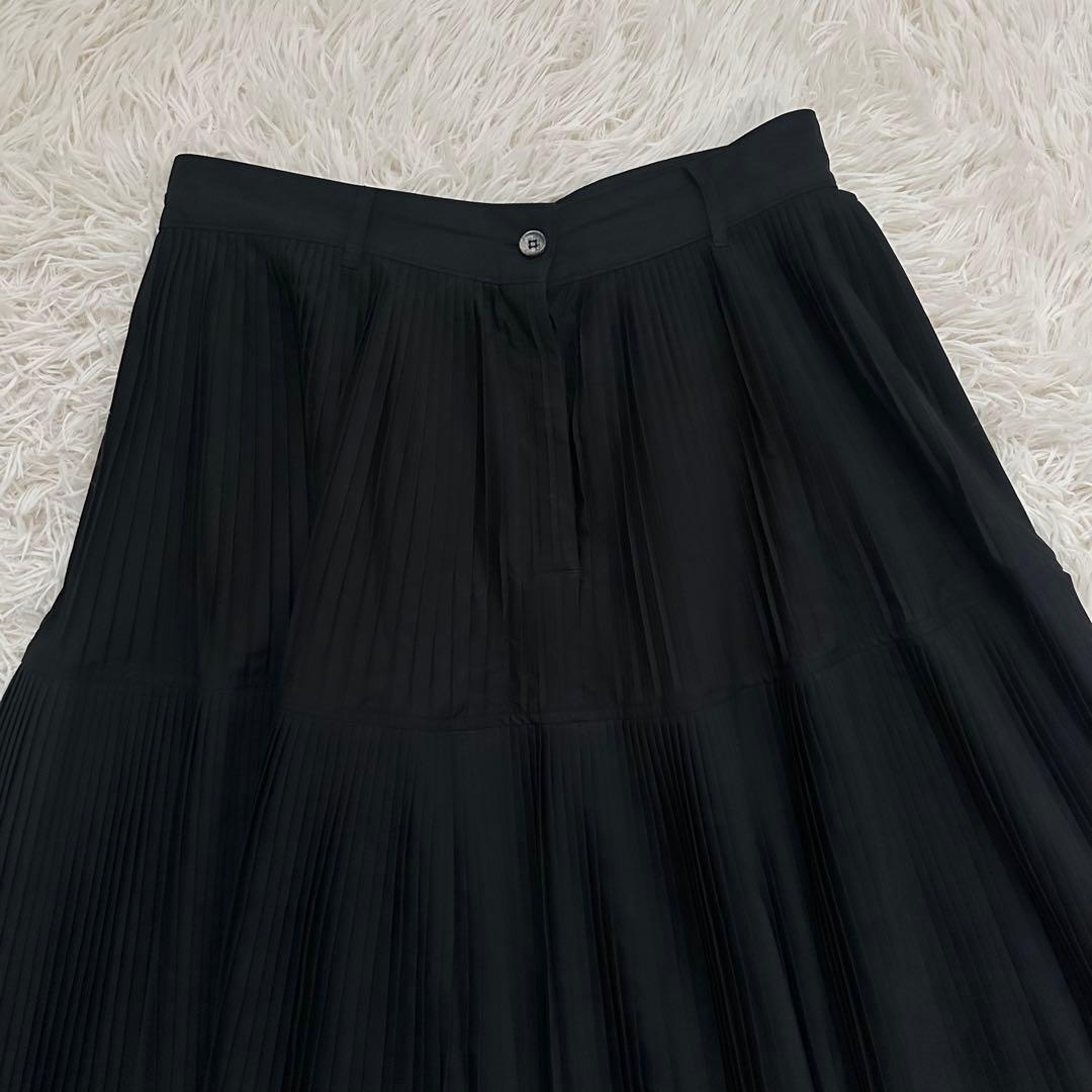 美品✨️45R ダンプ アコーディオンプリーツスカート 綿100% 黒 Lサイズ