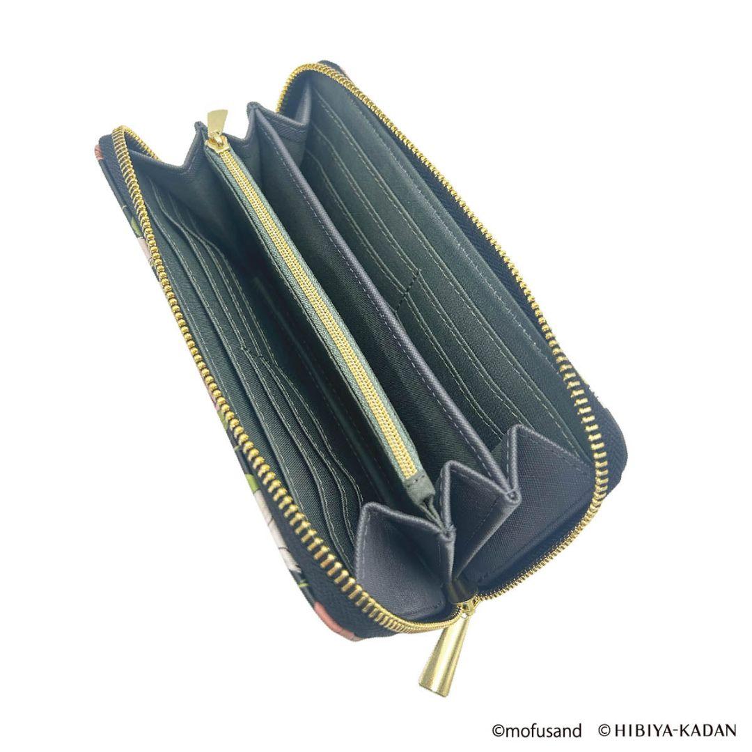 mofusand 日比谷花壇 長財布 ブラック 花柄 モフサンド 春財布