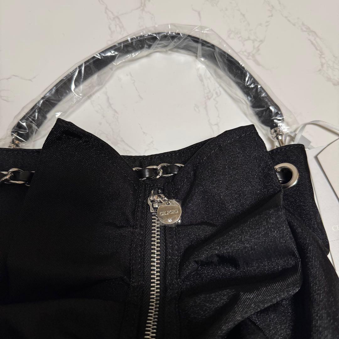 タグ付新品未使用 CELFORD チェーンショルダーフリルサック 黒