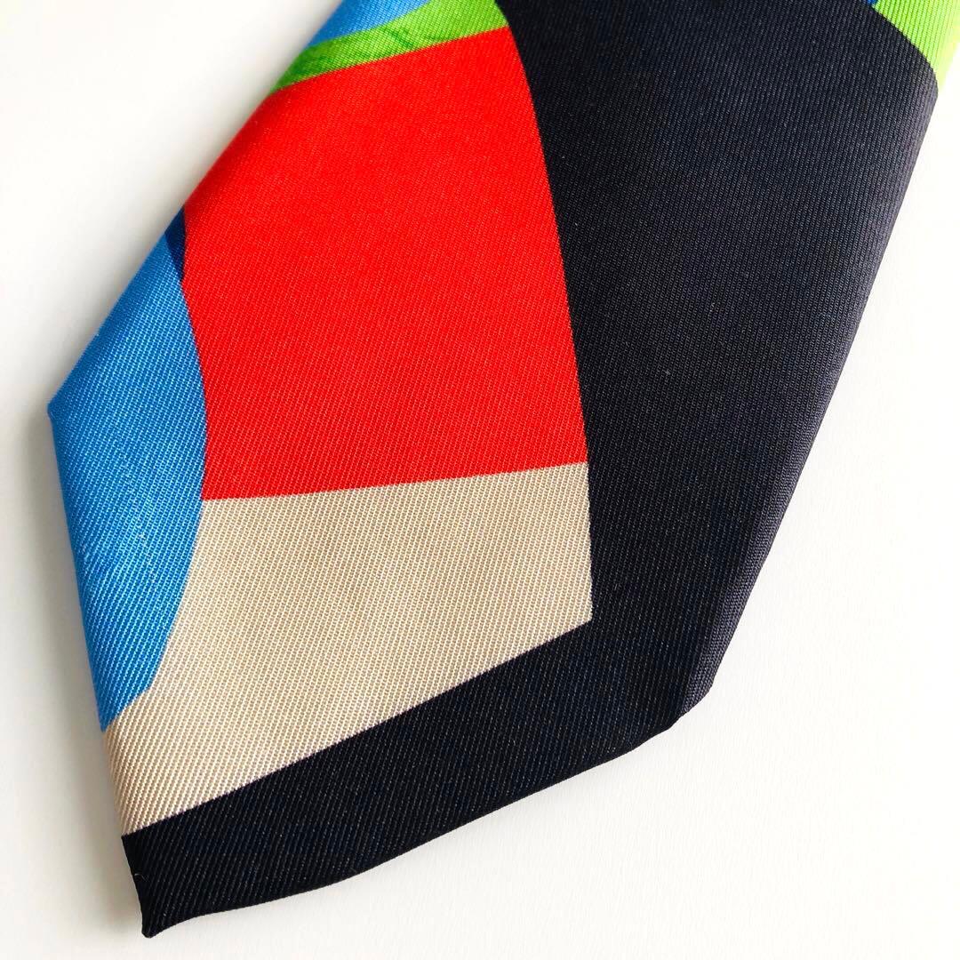 ポールスミス ネクタイ パネル柄 スカイブルー